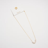 Gold Pearl Bar Necklace – Dainty Freshwater Pendant