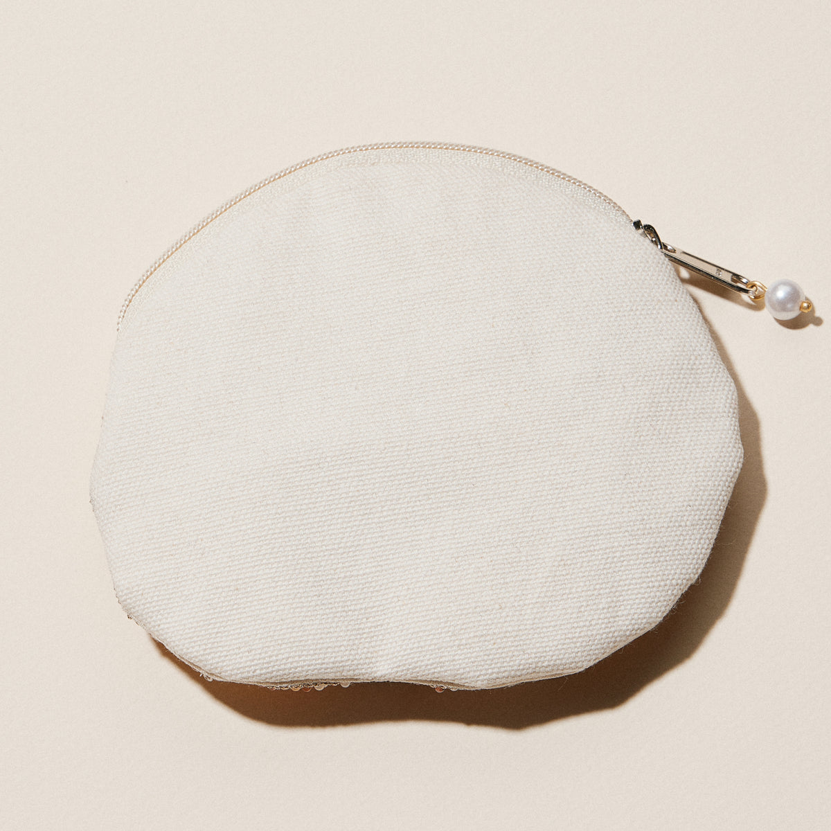 Beaded Spiral Seashell Coin Purse | Pearl Embellished Zip Pouch