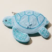 Beaded Sea Turtle Coin Purse | Coastal Zip Pouch
