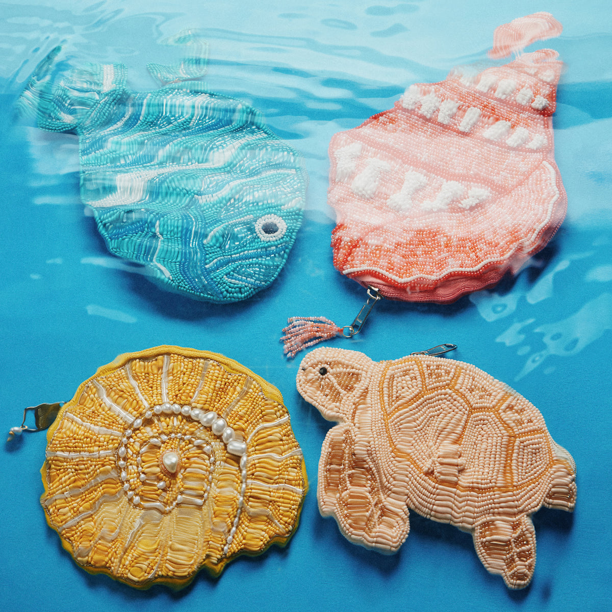 Beaded Sea Turtle Coin Purse | Coastal Zip Pouch