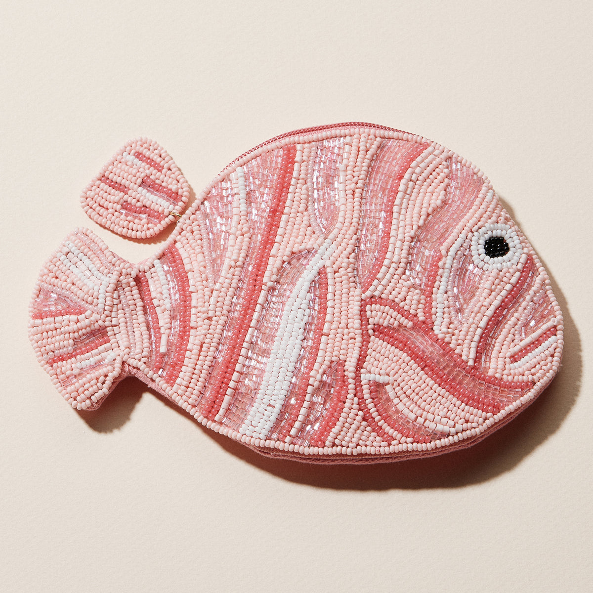 Beaded Tropical Nemo Fish Coin Purse | Coastal Zip Pouch