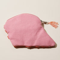 Beaded Conch Seashell Coin Purse | Coastal Shell Zip Pouch
