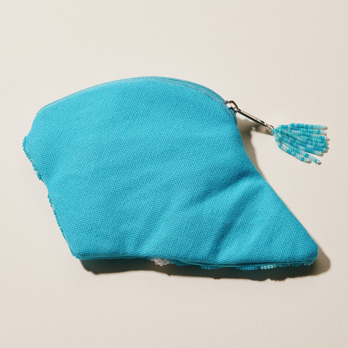 Beaded Conch Seashell Coin Purse | Coastal Shell Zip Pouch