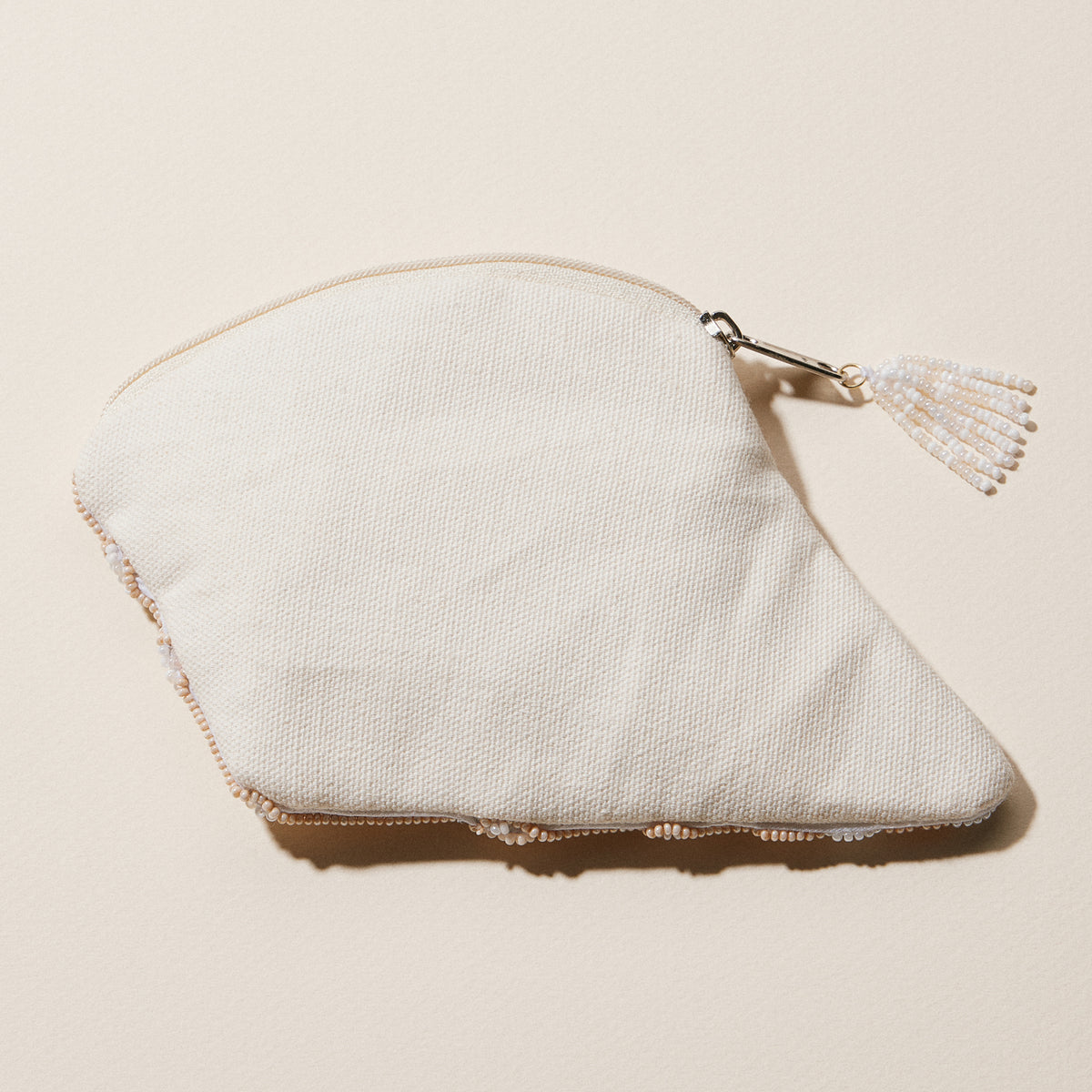 Beaded Conch Seashell Coin Purse | Coastal Shell Zip Pouch