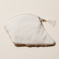 Beaded Conch Seashell Coin Purse | Coastal Shell Zip Pouch