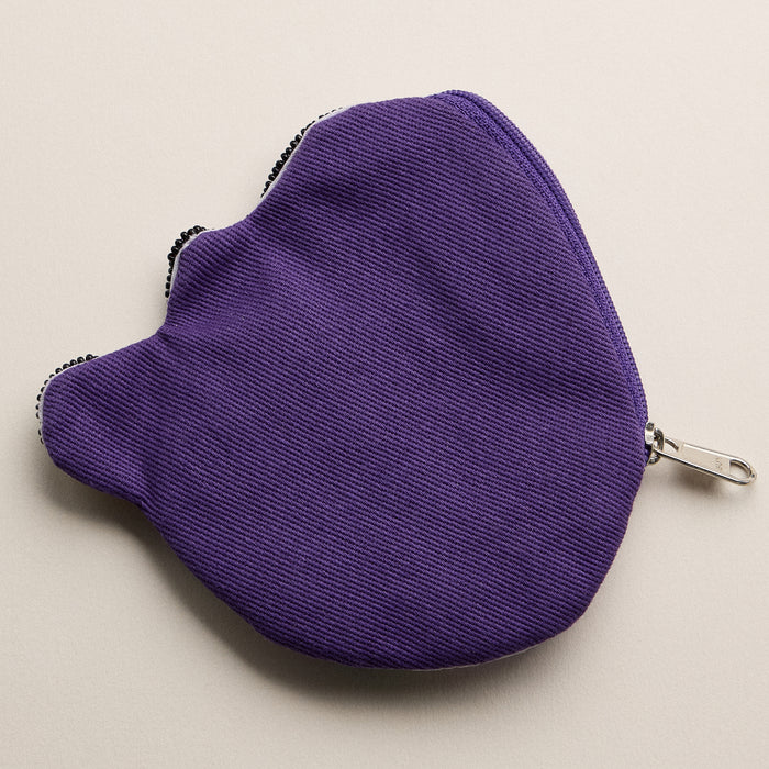 Mardi Gras Alligator Beaded Coin Purse with Beadwork & Pearls