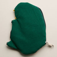 Hand-Beaded Jazz Gator Coin Purse – Mardi Gras Colors Green Purple Gold