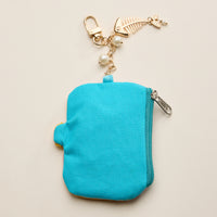 Beaded Sardine Coin Purse Keychain – Handmade Bead Embellished Zipper Pouch with Charm