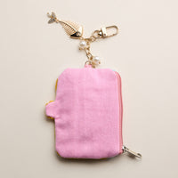 Beaded Sardine Coin Purse Keychain – Handmade Bead Embellished Zipper Pouch with Charm