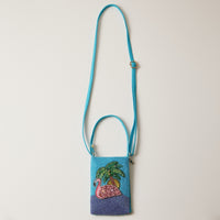Seed Beaded Tropical Crossbody Phone Bag | Multifunctional Zipper Bag