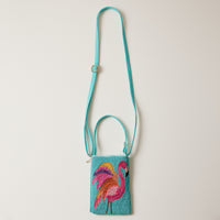 Seed Beaded Tropical Crossbody Phone Bag | Multifunctional Zipper Bag