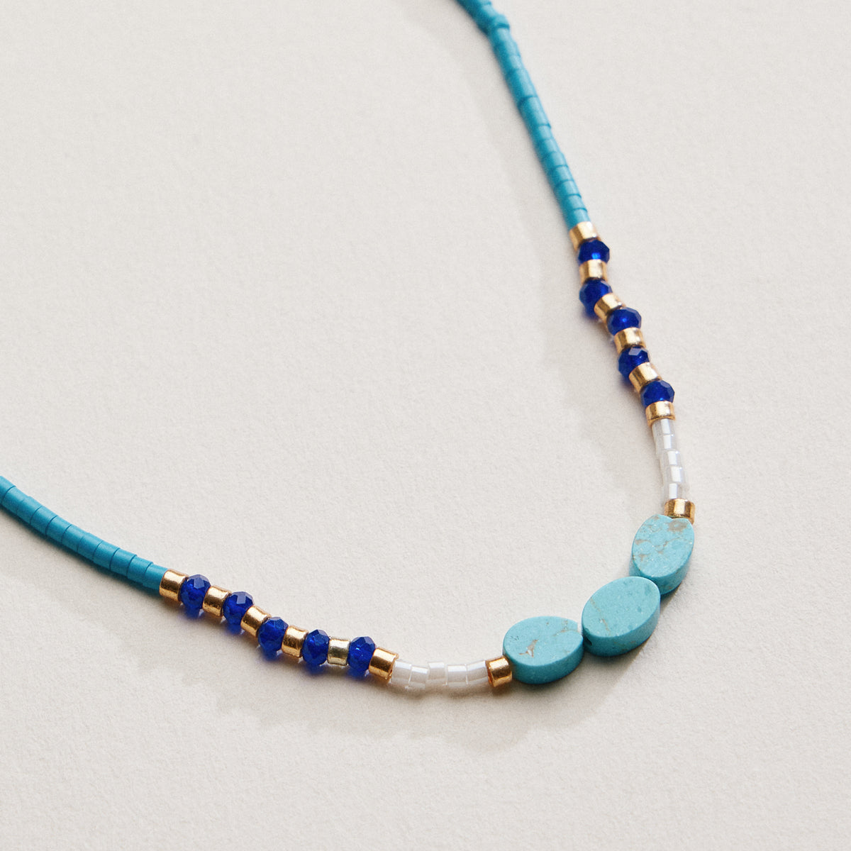 Adjustable Colorful Beaded Anklet with Natural Stone Center