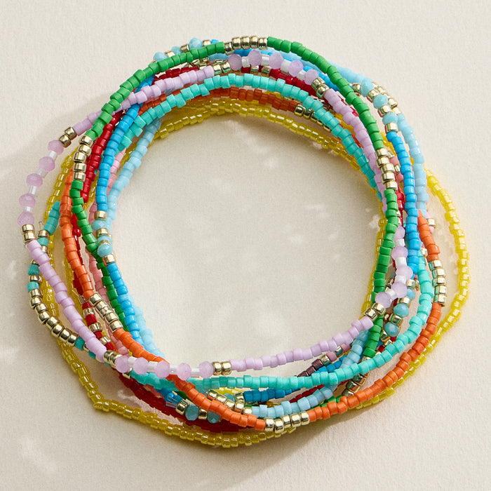 Glass Seed Bead Stackable Bracelet Set