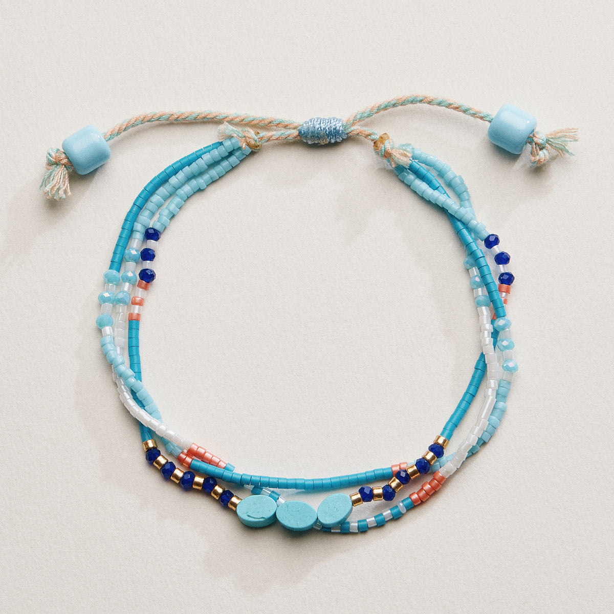 Boho Seed Bead Layered Bracelet - Adjustable Friendship Bracelet