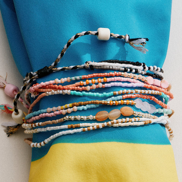 Multi Layer Seed Bead Bracelet – Adjustable Boho Beaded Friendship Bracelet (Assorted Colors)