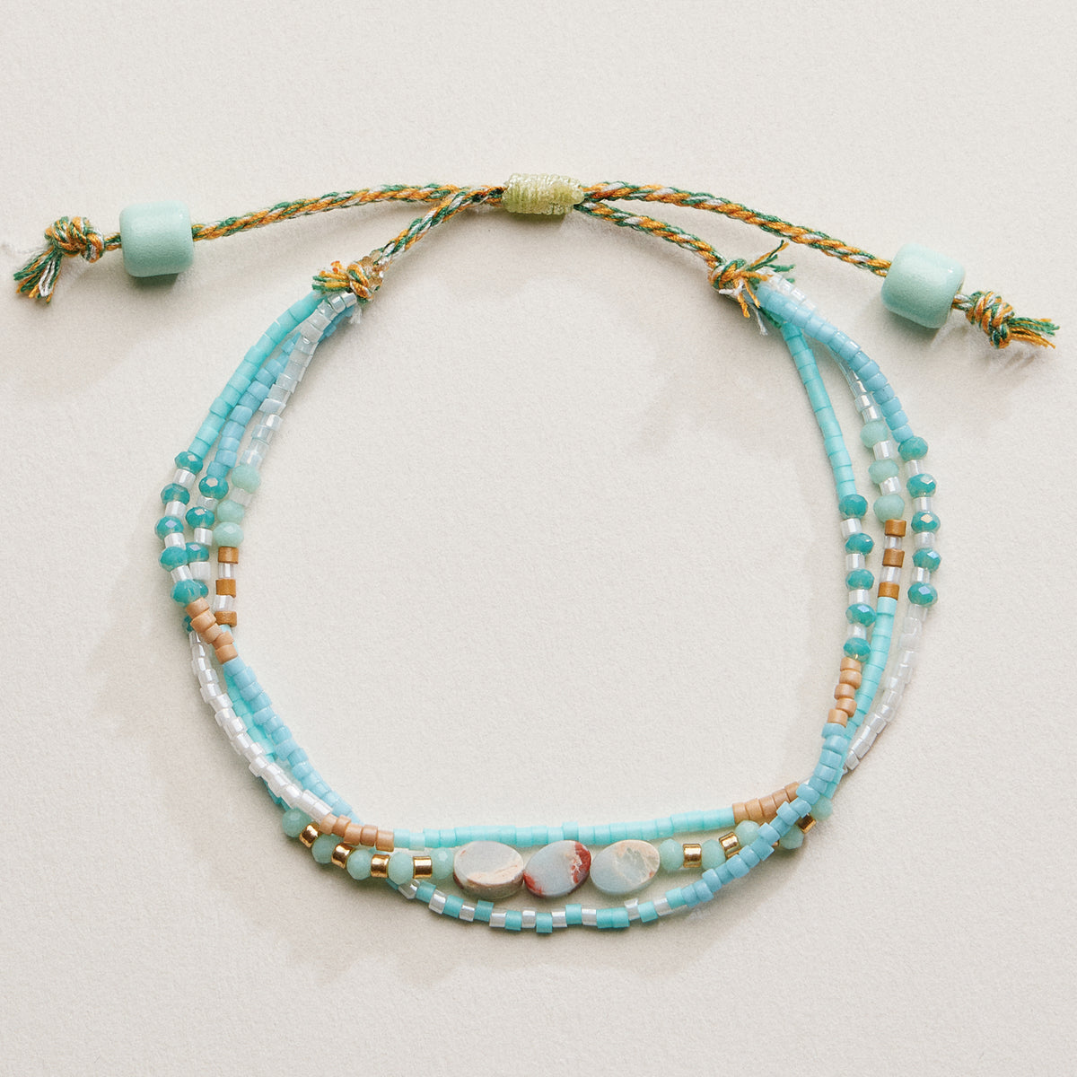 Boho Seed Bead Layered Bracelet - Adjustable Friendship Bracelet