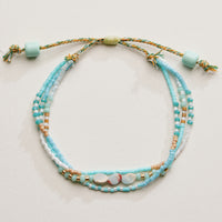 Boho Seed Bead Layered Bracelet - Adjustable Friendship Bracelet