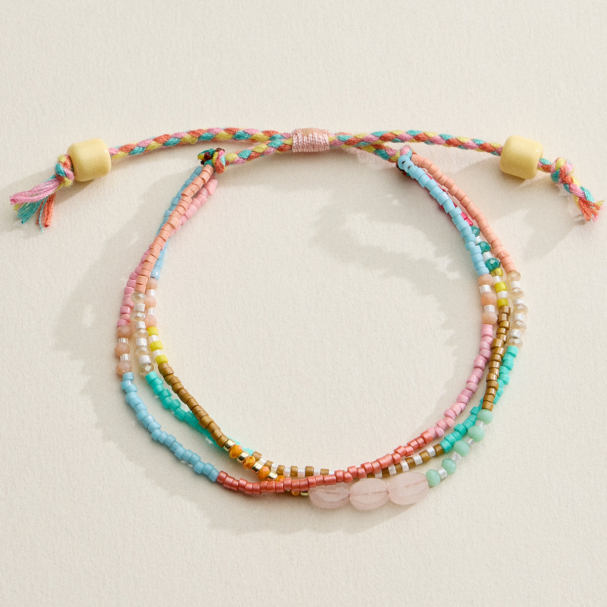 Multi Layer Seed Bead Bracelet – Adjustable Boho Beaded Friendship Bracelet (Assorted Colors)