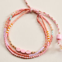 Multi Layer Seed Bead Bracelet – Adjustable Boho Beaded Friendship Bracelet (Assorted Colors)