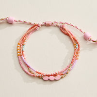 Multi Layer Seed Bead Bracelet – Adjustable Boho Beaded Friendship Bracelet (Assorted Colors)