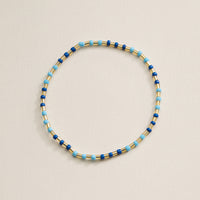 Beaded Heart Charm Stretch Bracelet Set – 3-Piece Layered Stack with Gold Accents