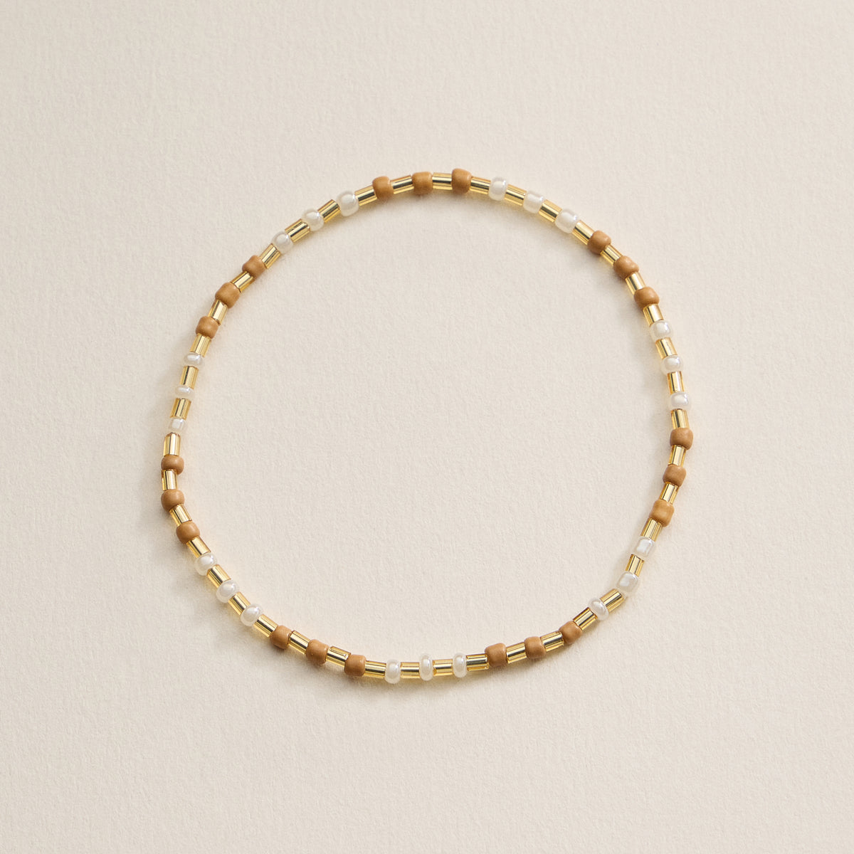 Beaded Heart Charm Stretch Bracelet Set – 3-Piece Layered Stack with Gold Accents