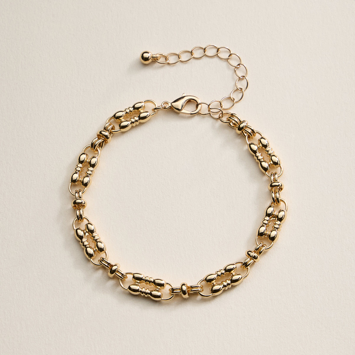 Gold Fish Charm & Pearl Beaded 3-Piece Layered Chain Bracelet