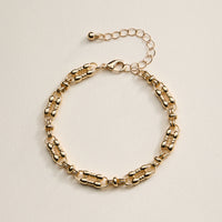 Gold Fish Charm & Pearl Beaded 3-Piece Layered Chain Bracelet