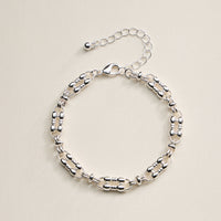 Gold Fish Charm & Pearl Beaded 3-Piece Layered Chain Bracelet