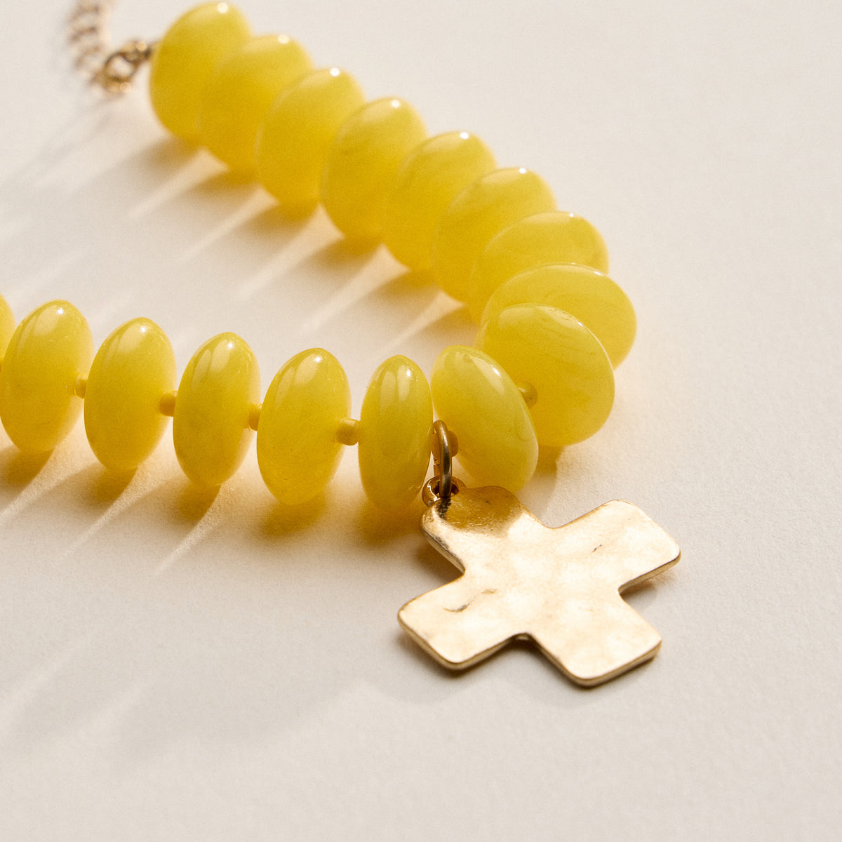 Beaded Cross Charm Bracelet – Colorful Bead Bracelet with Gold Cross Pendant