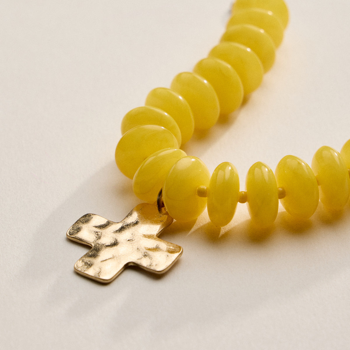 Beaded Cross Charm Bracelet – Colorful Bead Bracelet with Gold Cross Pendant