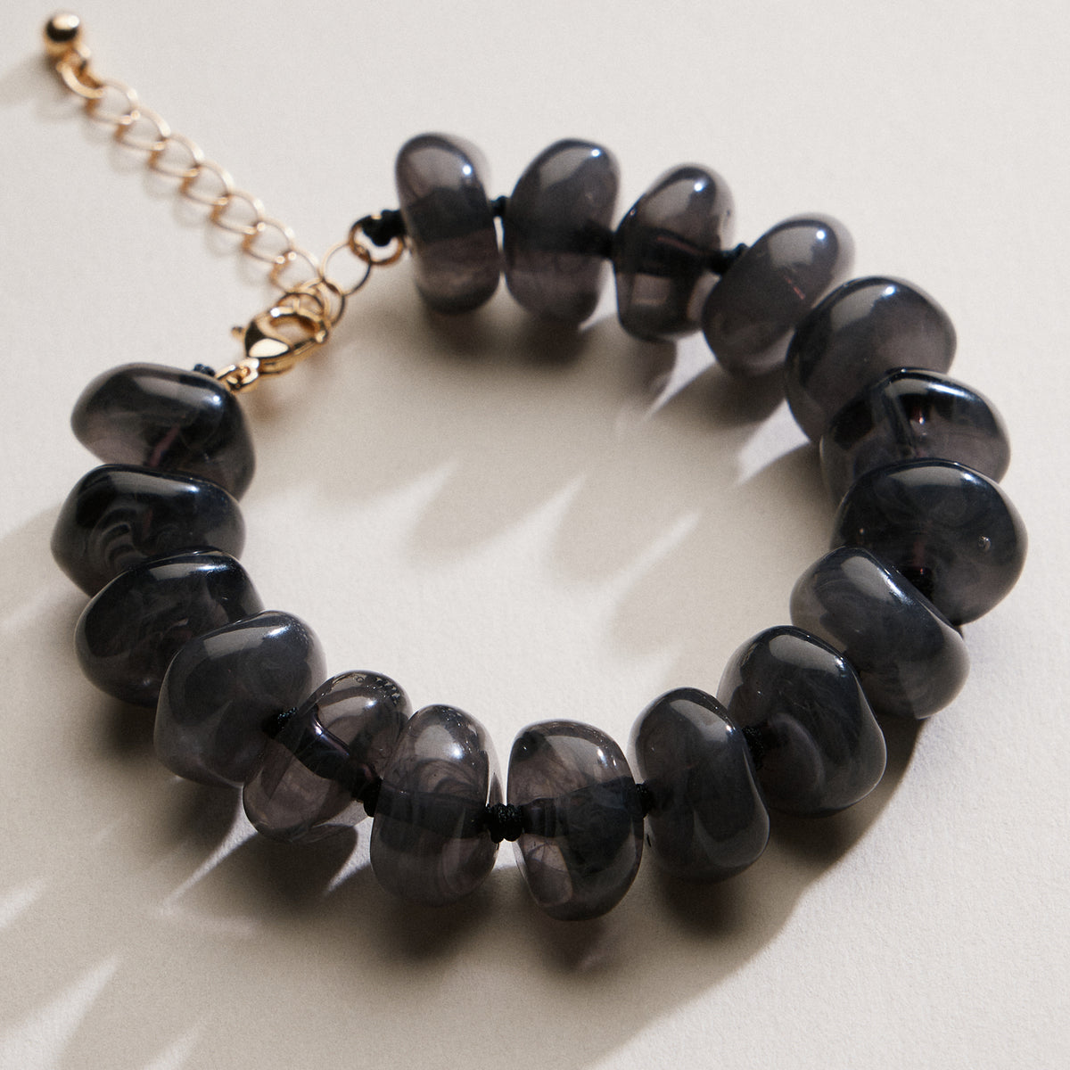 Natural Stone Beaded Bracelet | Smooth Round Beads