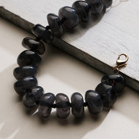 Natural Stone Beaded Bracelet | Smooth Round Beads