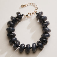 Natural Stone Beaded Bracelet | Smooth Round Beads