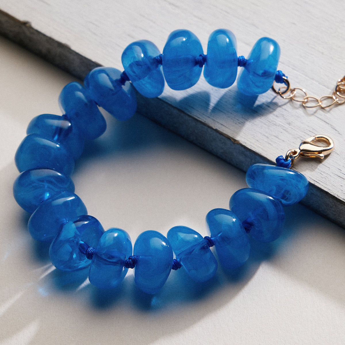 Natural Stone Beaded Bracelet | Smooth Round Beads