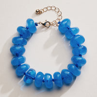 Natural Stone Beaded Bracelet | Smooth Round Beads