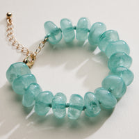 Natural Stone Beaded Bracelet | Smooth Round Beads