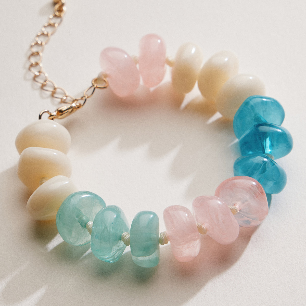 Natural Stone Beaded Bracelet | Smooth Round Beads