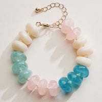 Natural Stone Beaded Bracelet | Smooth Round Beads