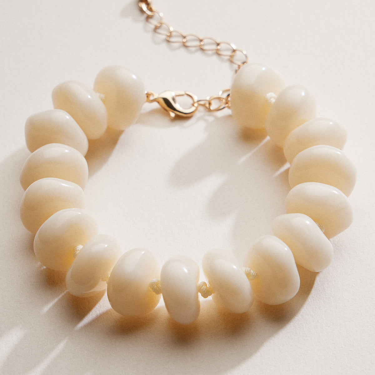 Natural Stone Beaded Bracelet | Smooth Round Beads