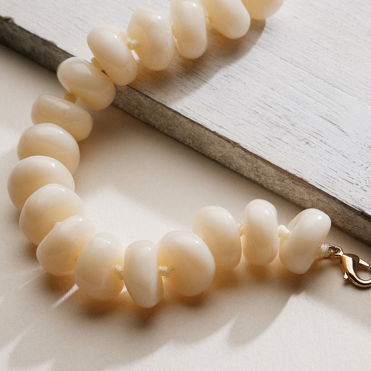 Natural Stone Beaded Bracelet | Smooth Round Beads