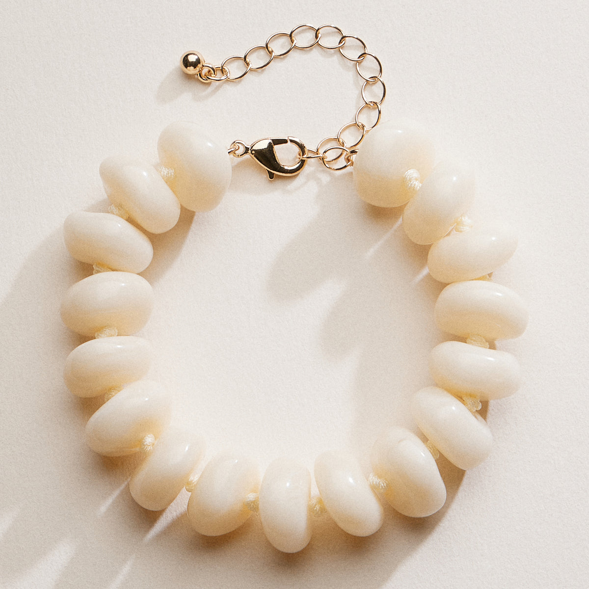 Natural Stone Beaded Bracelet | Smooth Round Beads