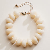 Natural Stone Beaded Bracelet | Smooth Round Beads