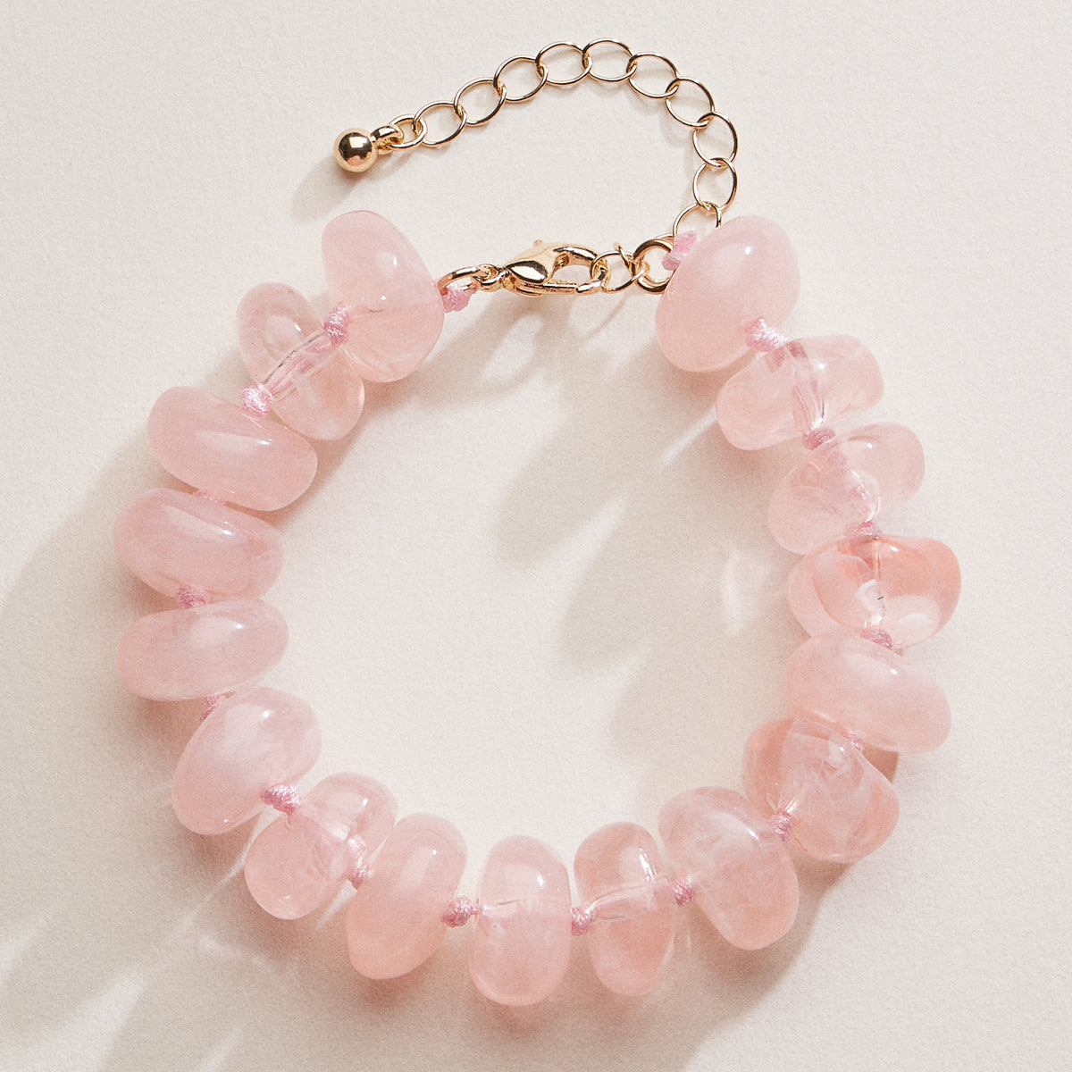 Natural Stone Beaded Bracelet | Smooth Round Beads