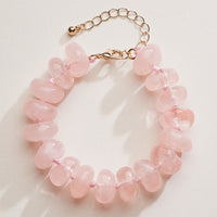 Natural Stone Beaded Bracelet | Smooth Round Beads