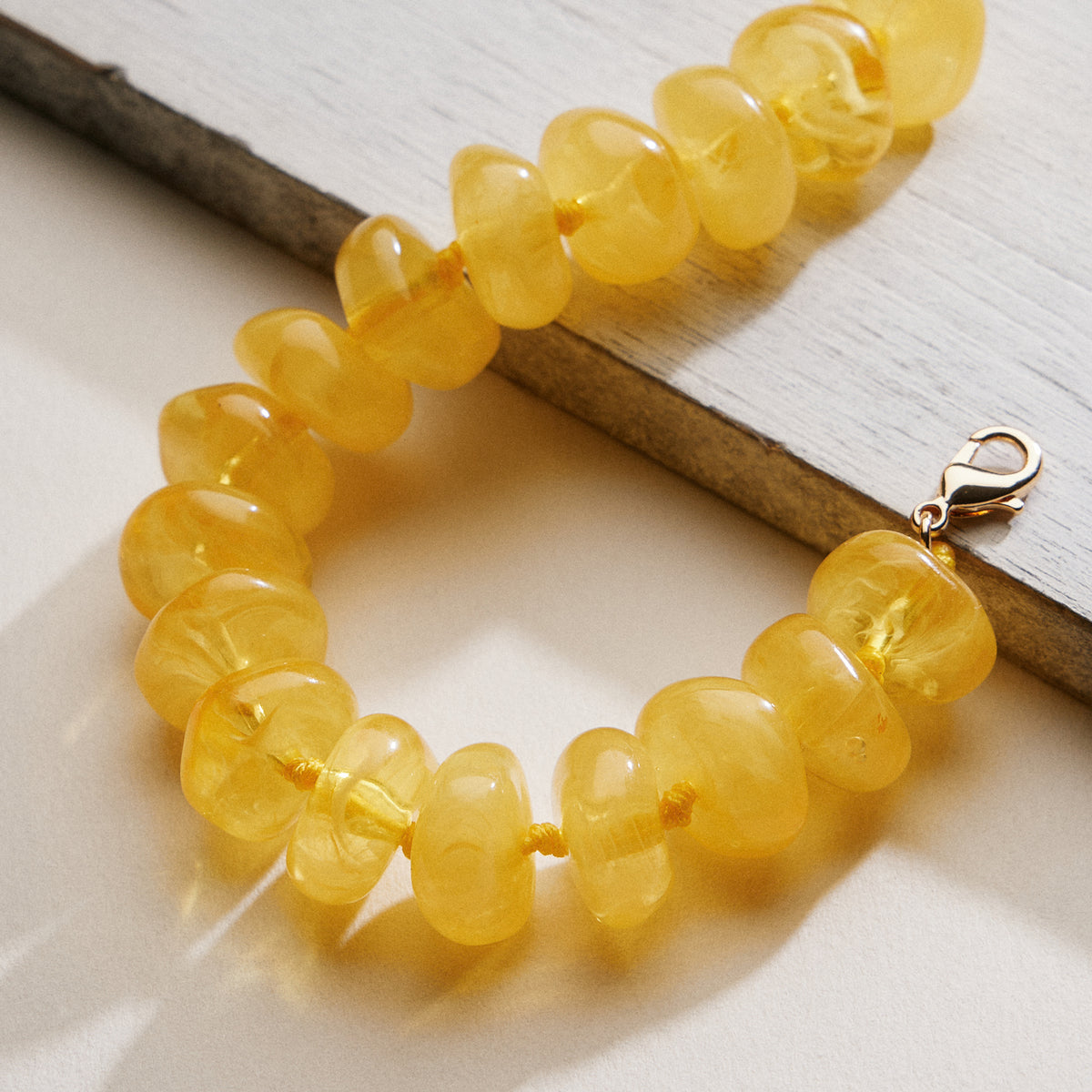 Natural Stone Beaded Bracelet | Smooth Round Beads