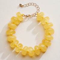 Natural Stone Beaded Bracelet | Smooth Round Beads
