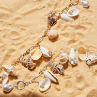 Seashell Charm Bracelet | Pearl & Silver Chain Jewelry