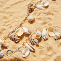 Seashell Charm Bracelet | Pearl & Silver Chain Jewelry