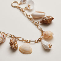 Seashell Charm Bracelet | Pearl & Silver Chain Jewelry